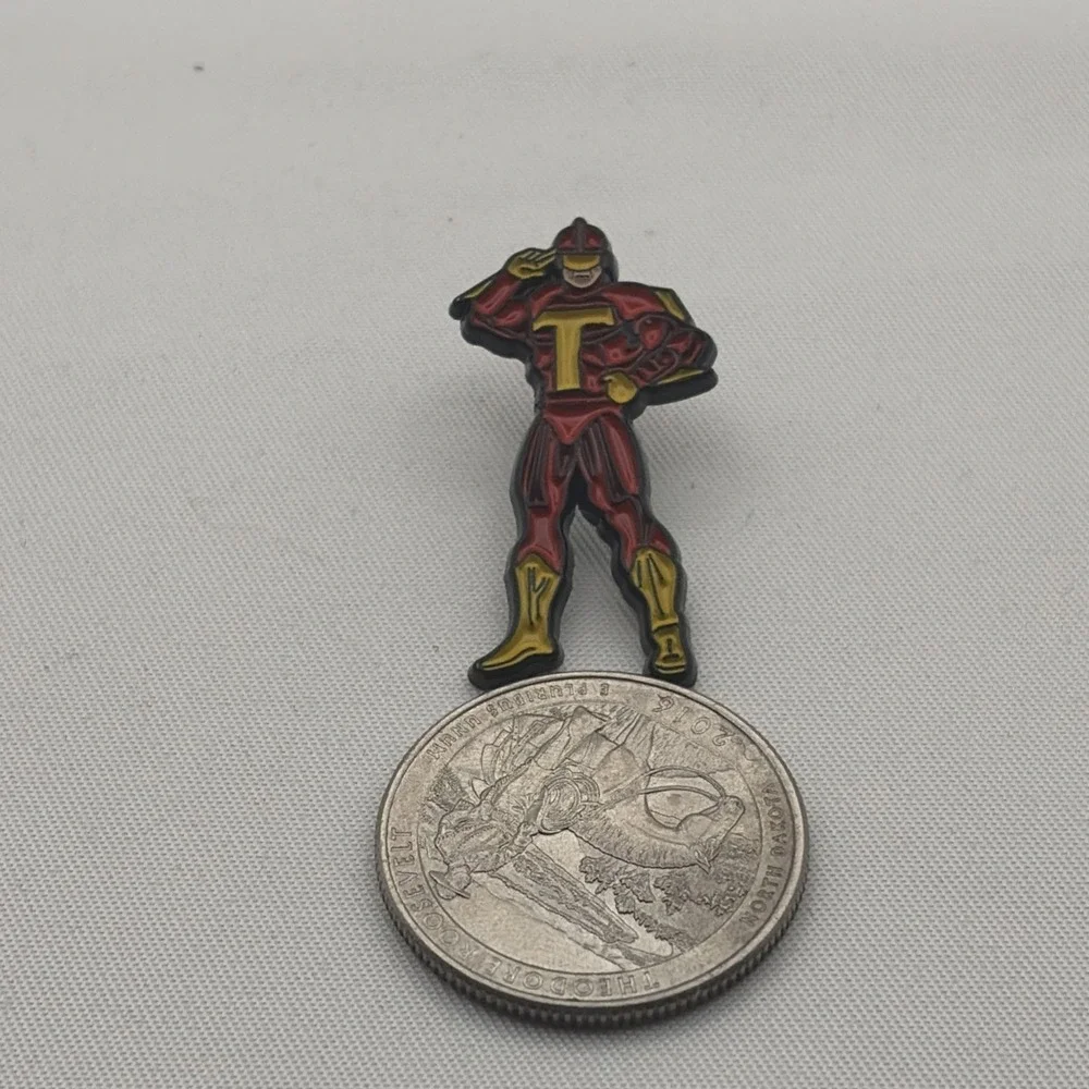 Jingle All The Way Turbo Man Christmas Movie Holidays Action Figure Lapel Pin